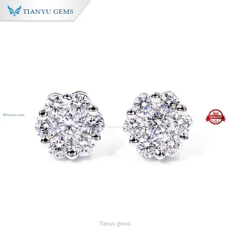 Custom women's lab created diamond earrings Company | Tianyu gems 1