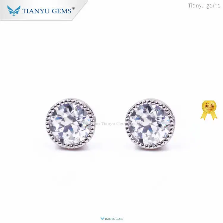 Custom lab made diamond earrings Manufacturers | Tianyu gems 1