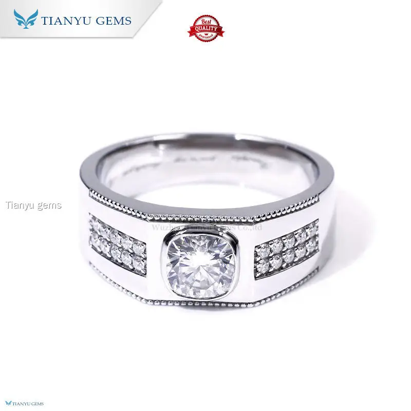 Custom mens gold wedding band with diamonds Company Manufacturer | Tianyu gems 1