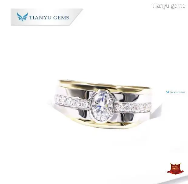 Custom 14k white gold mens wedding band Company Manufacturer | Tianyu gems 1