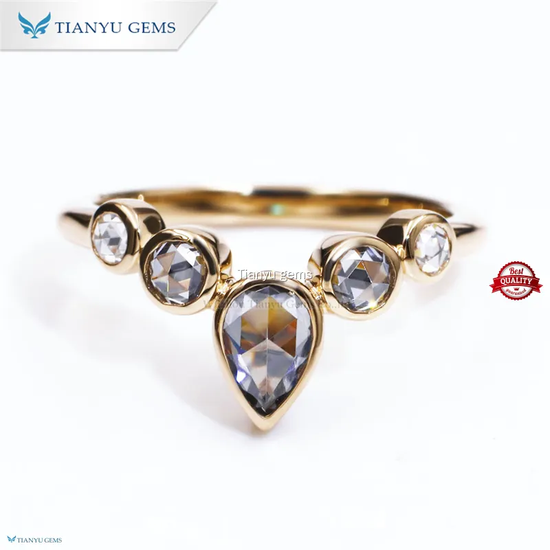 Custom princess cut wedding rings Manufacturers | Tianyu gems 1