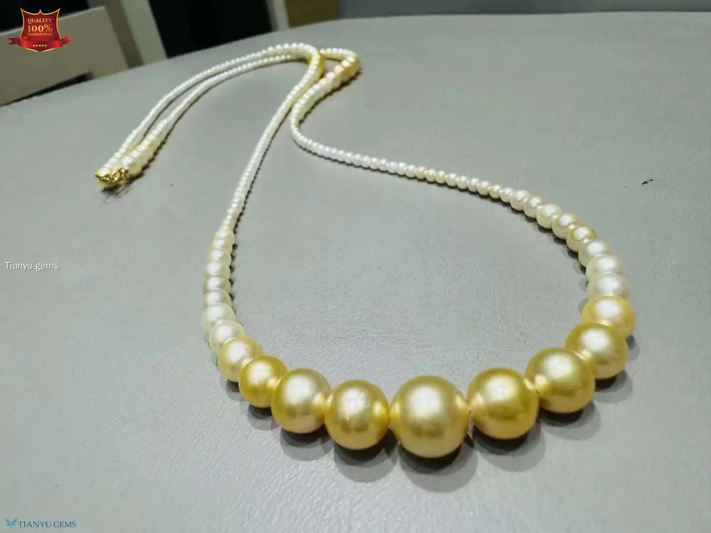 Tianyu gems | High-quality gold pearl drop earrings Supply 1