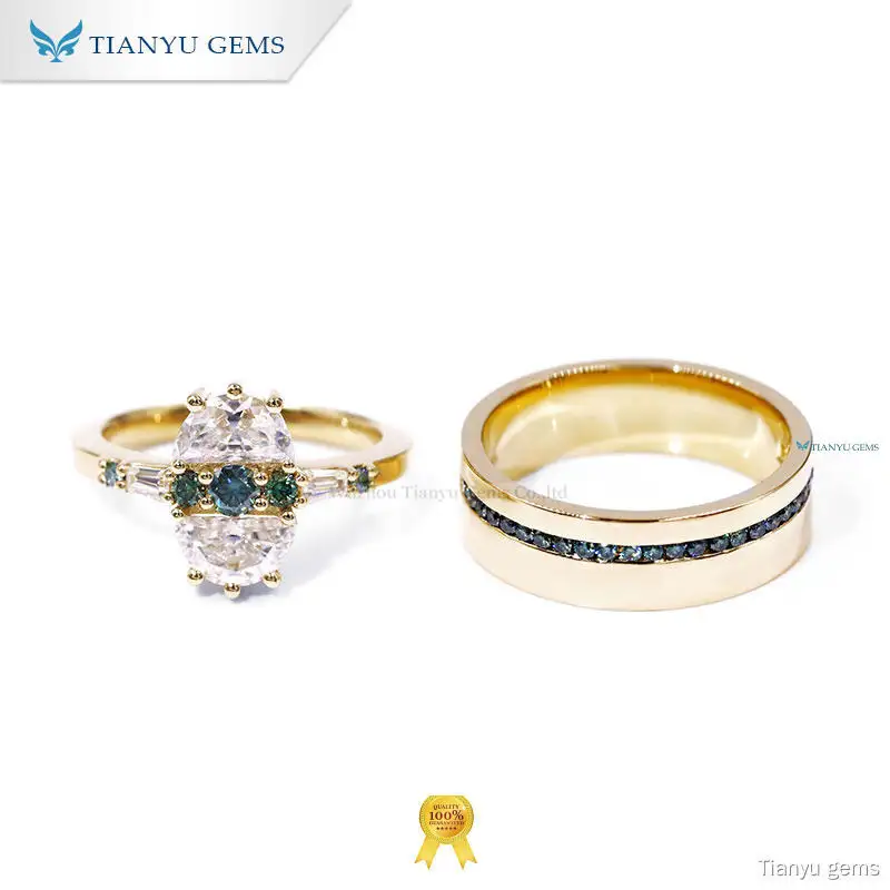 Latest couple wedding ring set gold Manufacturers | Tianyu gems 1