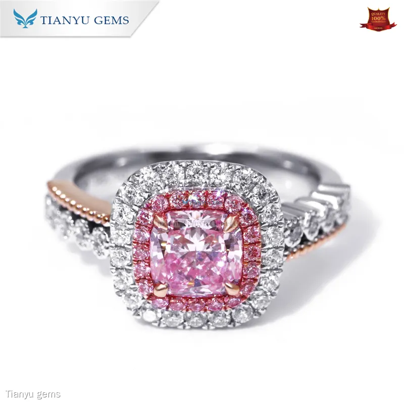 Custom lab diamond wedding rings Company Manufacturer | Tianyu gems 1