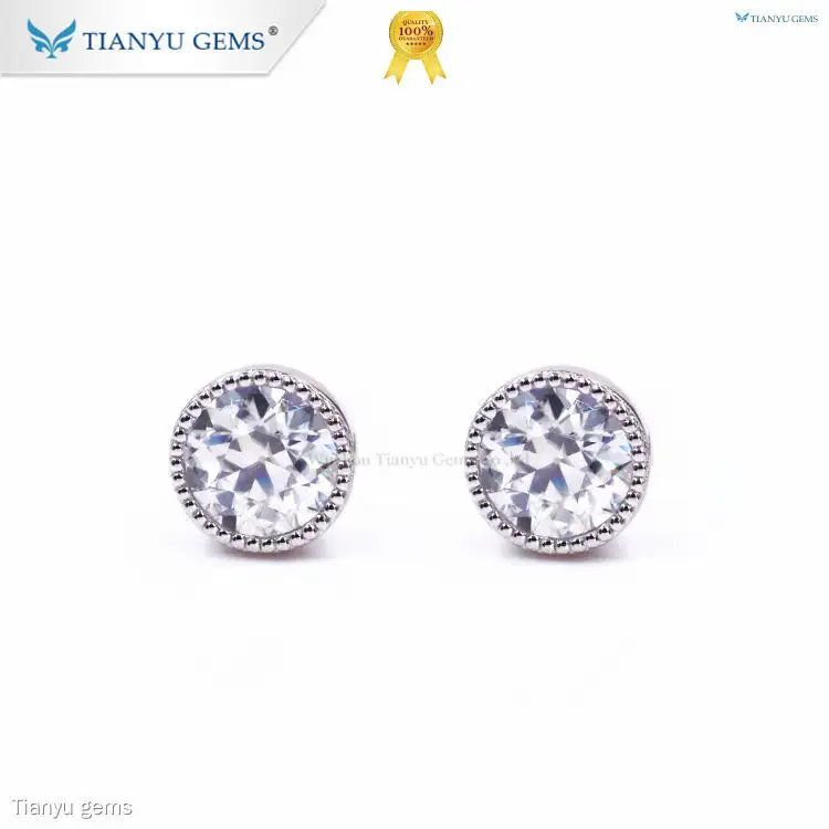 Custom women's lab created diamond earrings Manufacturers | Tianyu gems 1