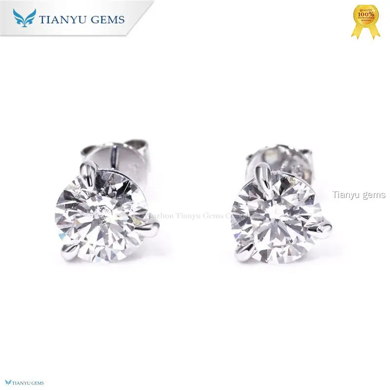 Custom lab made diamond earrings Company Manufacturer | Tianyu gems 1