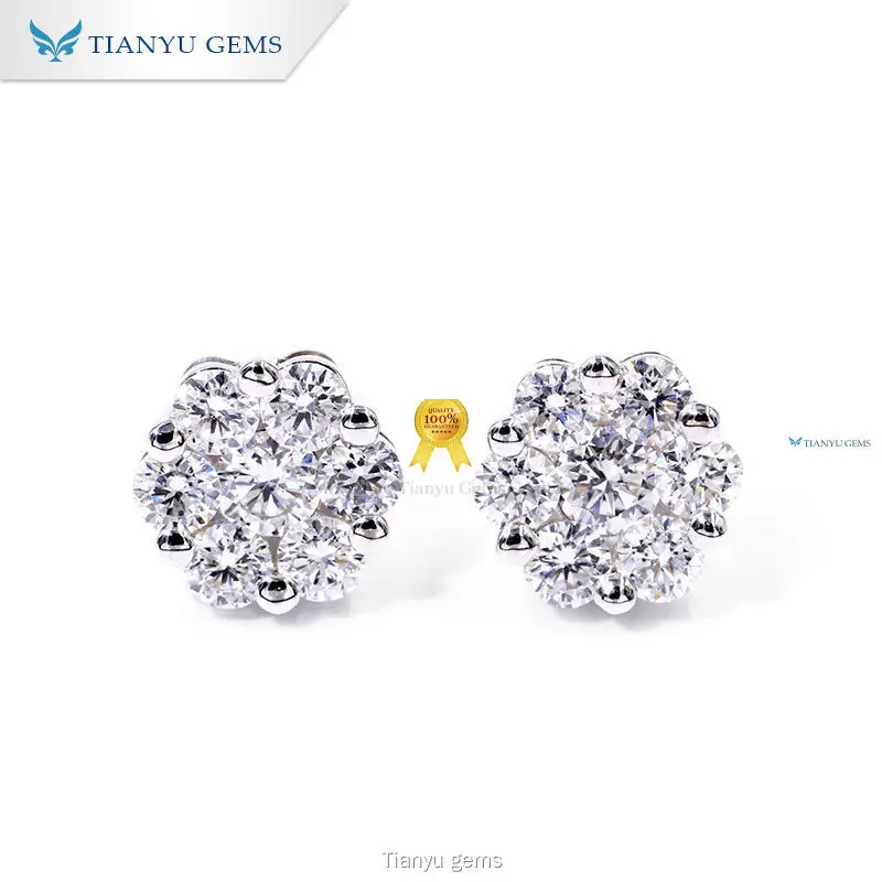 Custom women's lab created diamond earrings Supply | Tianyu gems 1