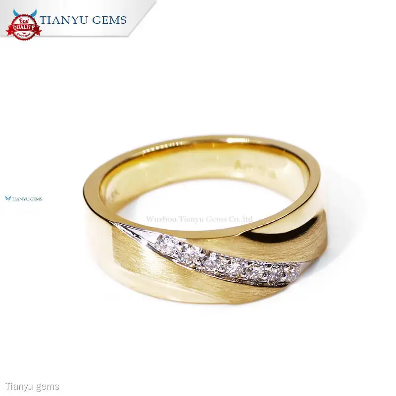 Tianyu gems | Custom 24k gold mens wedding band Company 1