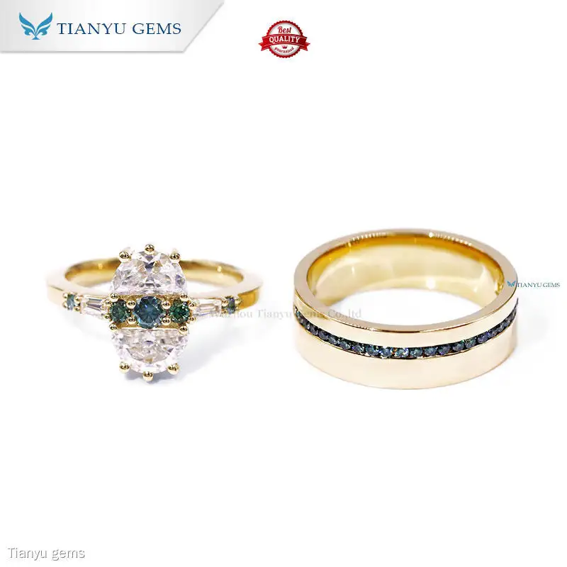 Custom unique wedding rings for couples Suppliers | Tianyu gems 1