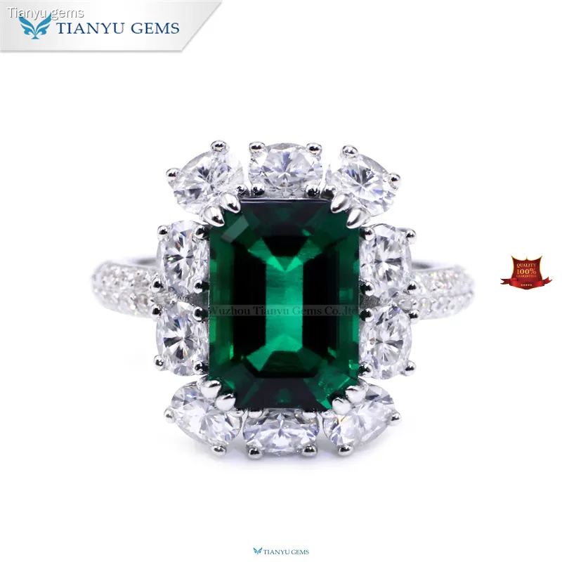 Custom green gemstone engagement rings Suppliers Manufacturer | Tianyu gems 1