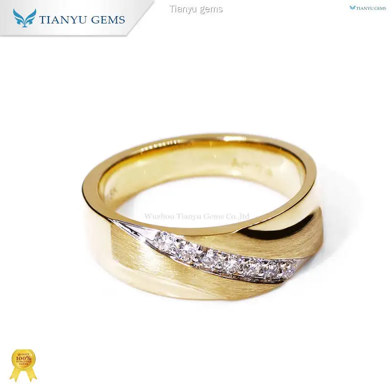 High-quality 14k white gold mens wedding band Factory | Tianyu gems 1