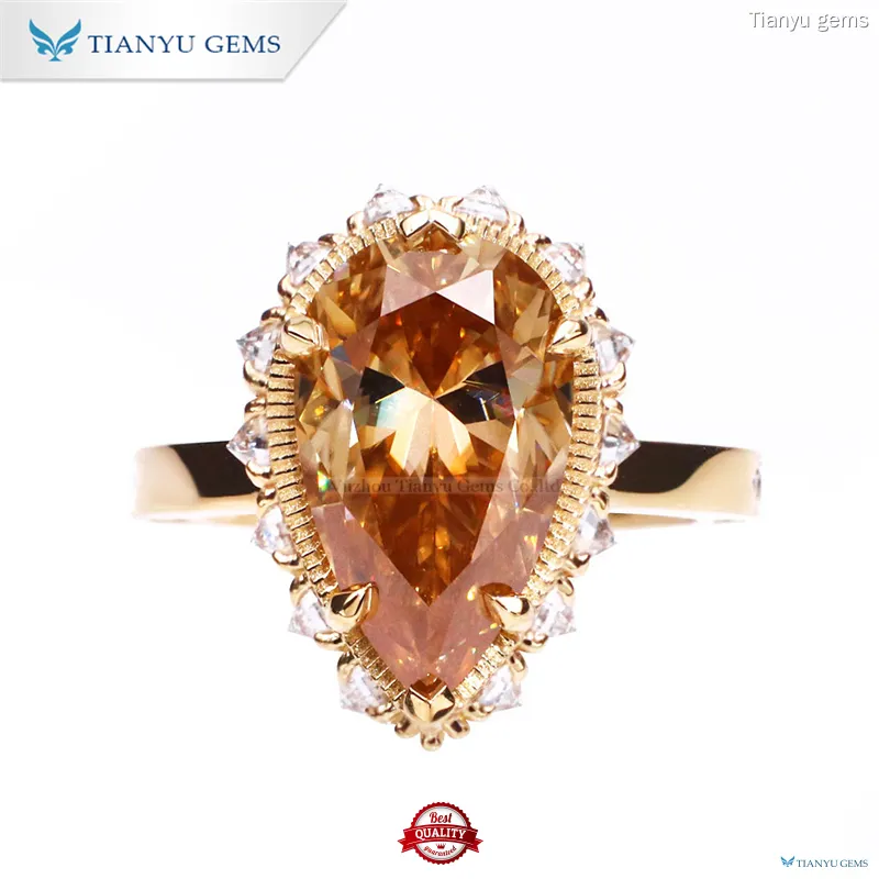 Latest lab made engagement diamond rings Manufacturers | Tianyu gems 1