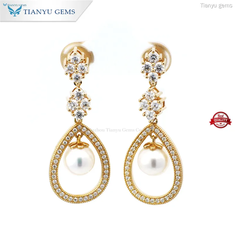 Custom natural pearl drop earrings Factory Manufacturer | Tianyu gems 1