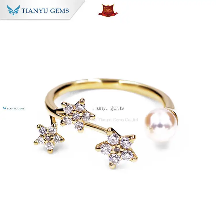 Custom pearl diamond ring Manufacturers Manufacturer | Tianyu gems 1