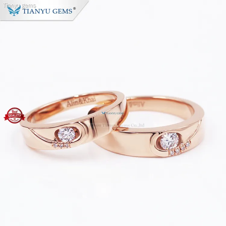 Latest couple ring in gold for engagement Supply | Tianyu gems 1
