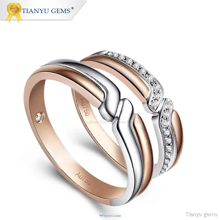 Tianyu gems | New couple wedding ring set gold Suppliers 1