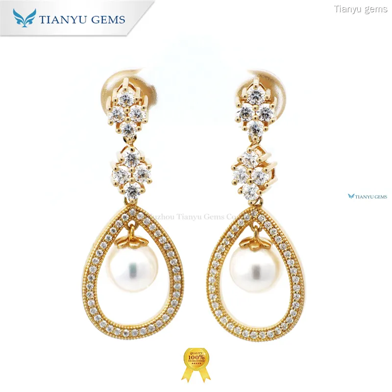 pearl and diamond earrings at Wholesale Prices | Tianyu gems 1