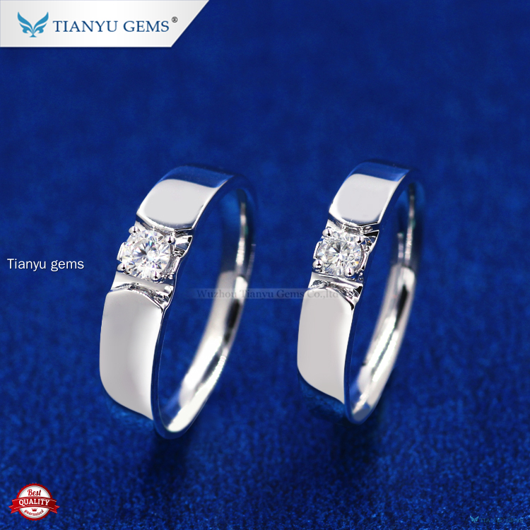 Tianyu Gems | Conjunto de Alianças de Casamento de Alta Qualidade em Ouro