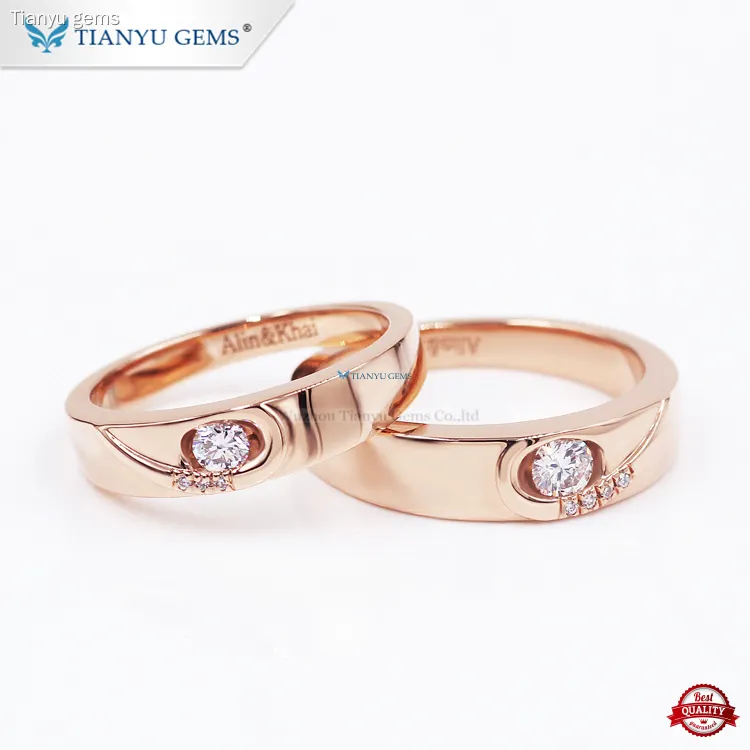 Custom couple wedding ring set gold Suppliers Manufacturer | Tianyu gems 1