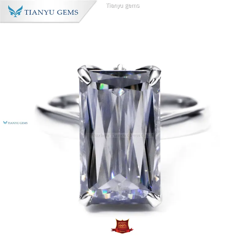 Tianyu gems | High-quality emerald cut emerald engagement rings Suppliers 1