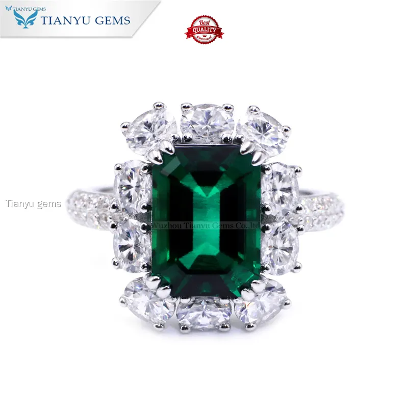 Custom white gold gemstone ring Suppliers Manufacturer | Tianyu gems 1