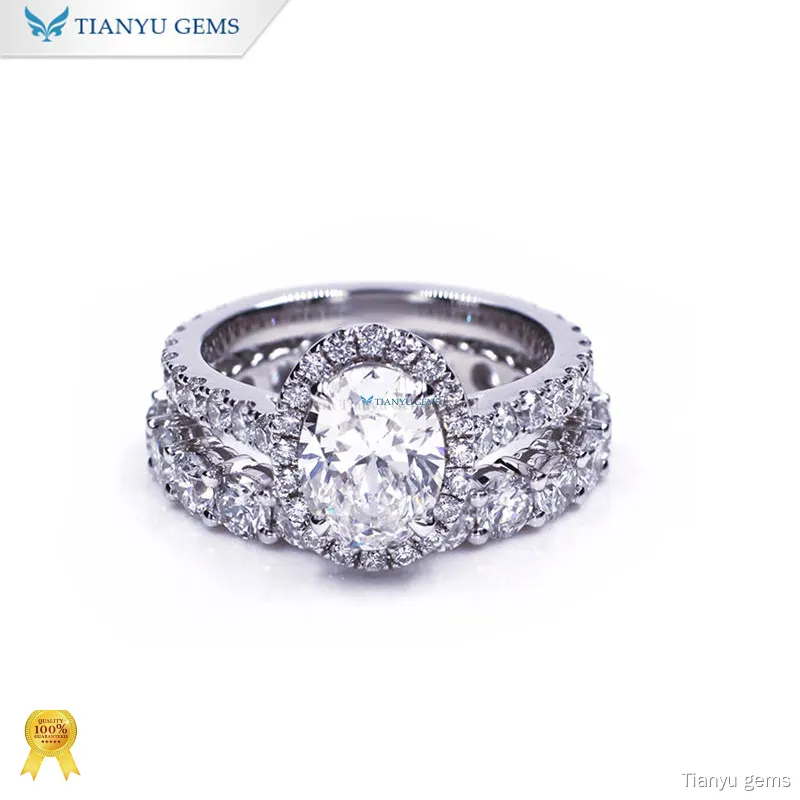 Custom engagement and wedding ring set Company Manufacturer | Tianyu gems 1