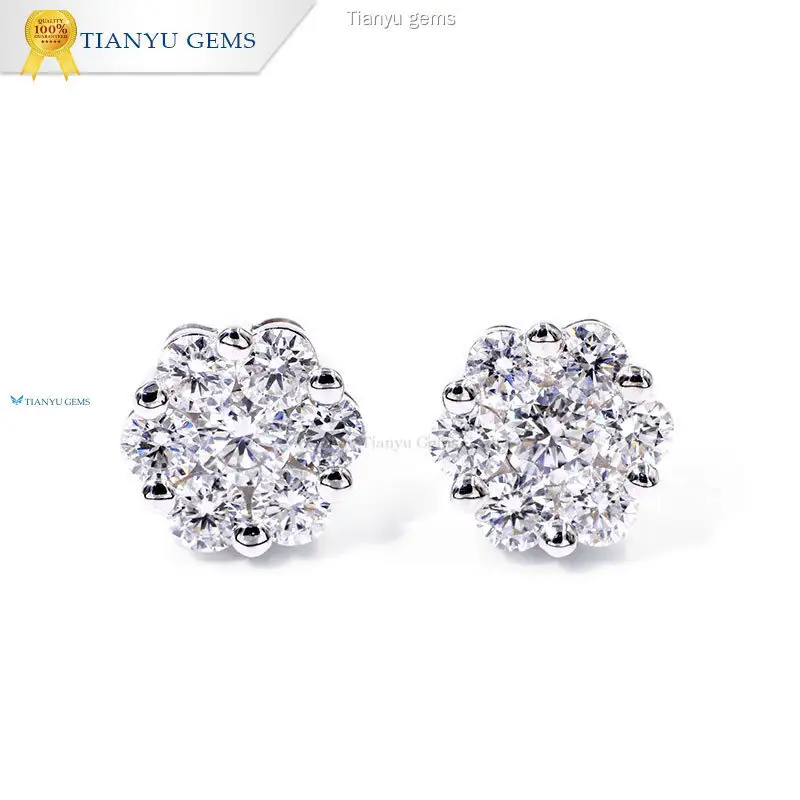 Custom lab diamond earrings for sale Factory Manufacturer | Tianyu gems 1
