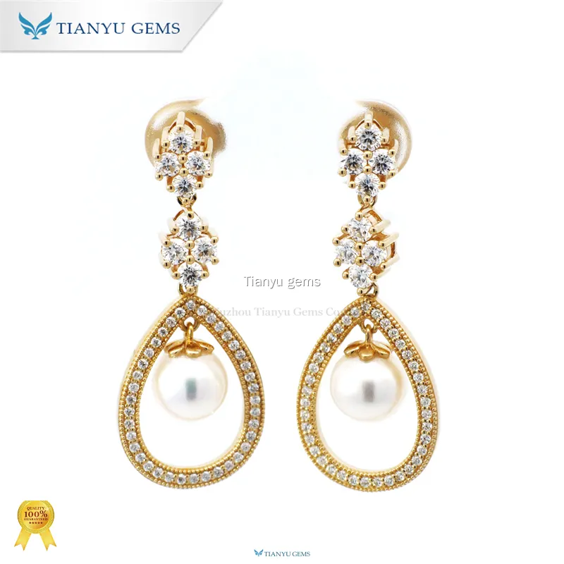 Tianyu gems | Latest pearl bridal earrings Manufacturers 1