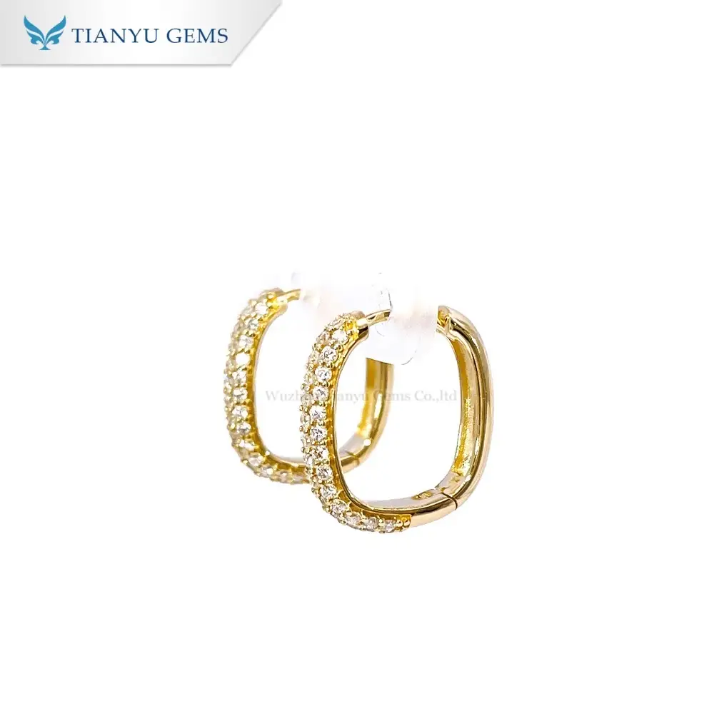 Tianyu Gems  Lab Grown Diamond Hoop Earring For Women 14k Gold 1