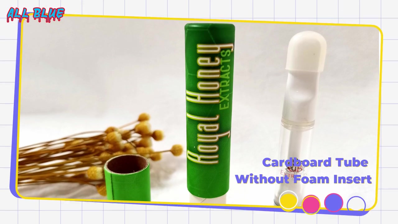  Best Custom Print Cylinder Container Cardboard Kraft Paper Tube Packaging for oil Vape Carts Company - All&nbsp;Blue 