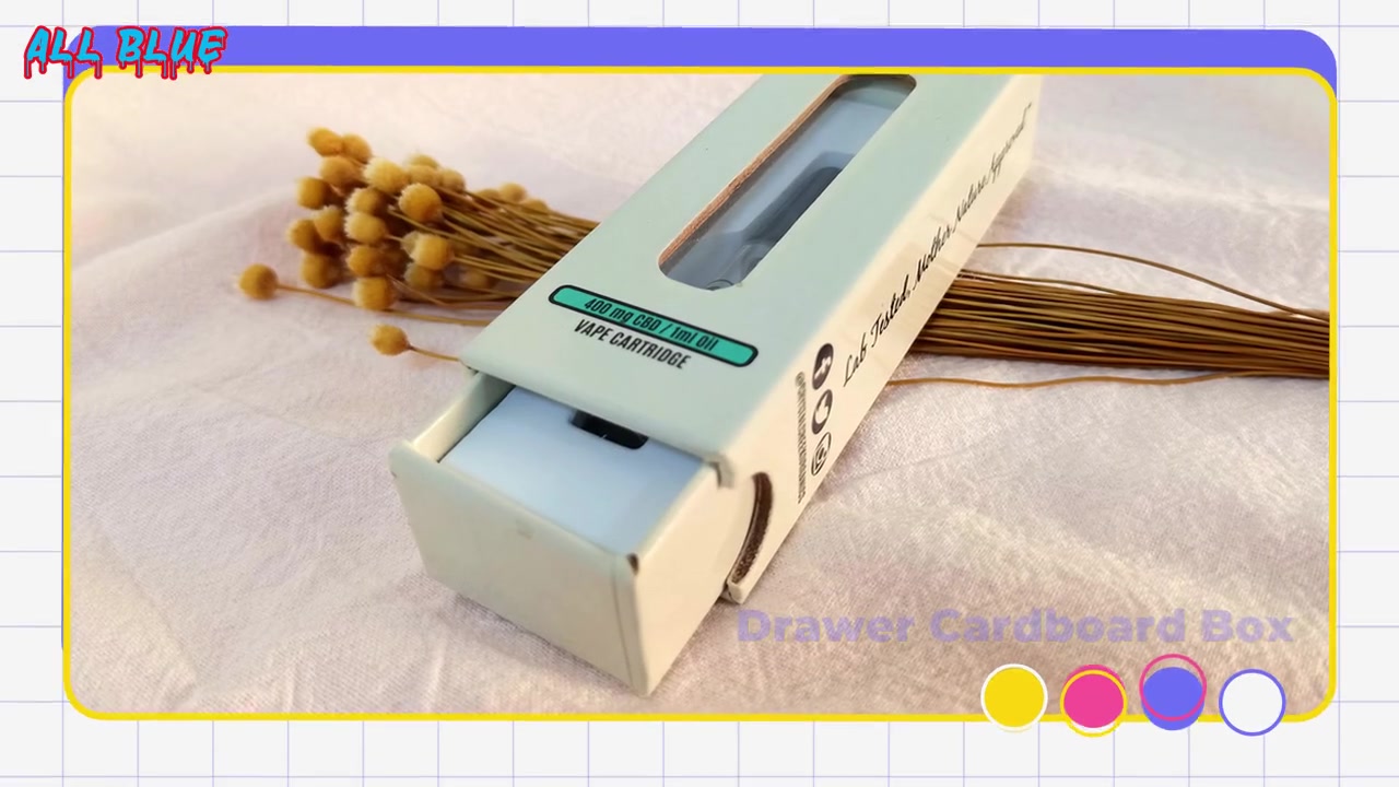  Best Clear window vape cartridge packaging small drawer slide box 510 cartridge pull out packaging with EVA Company - All&nbsp;Blue 