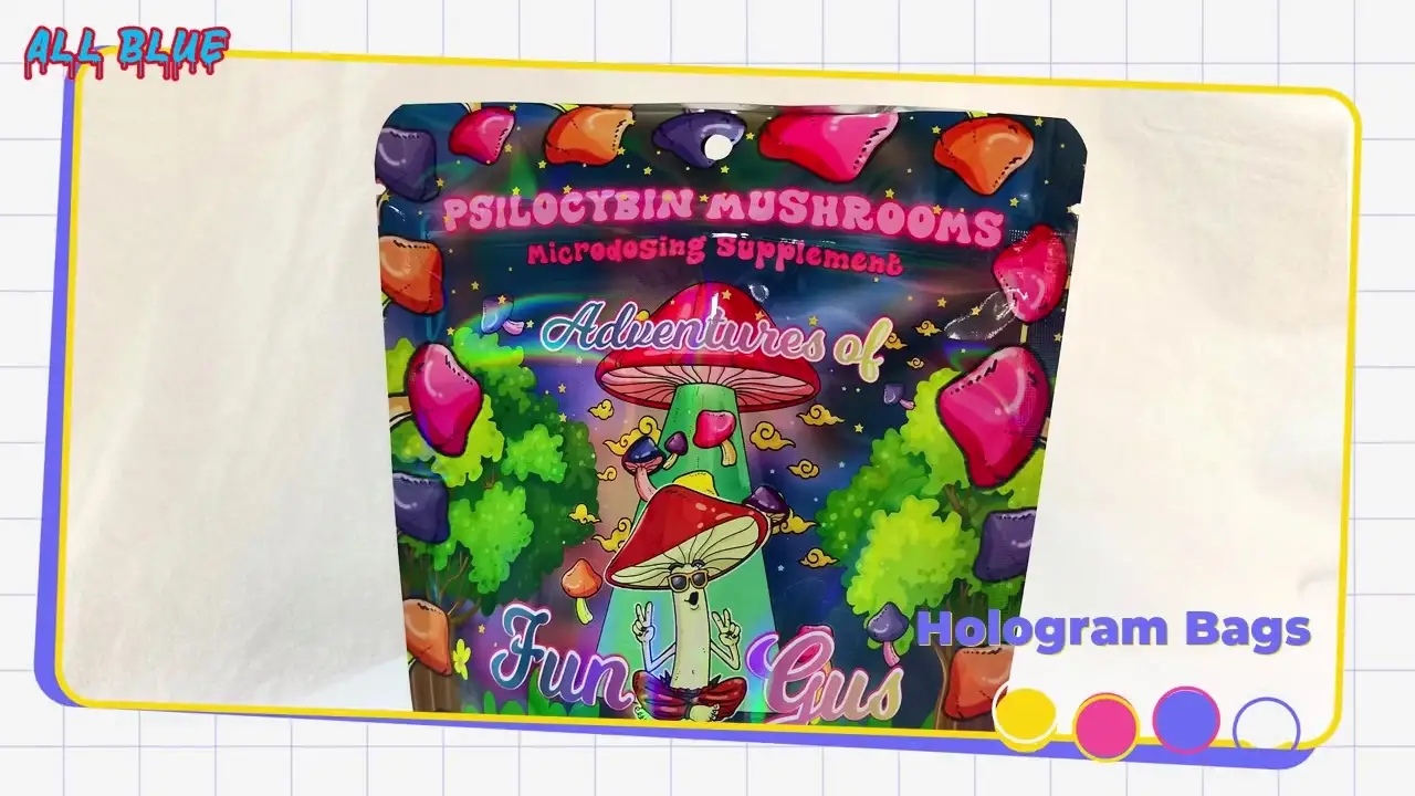 Most Popular Mylar Bag Packaging Custom Hologram Small Pouch Mylar Mini Ziplock Bags Custom Printed Plastic Bag 1