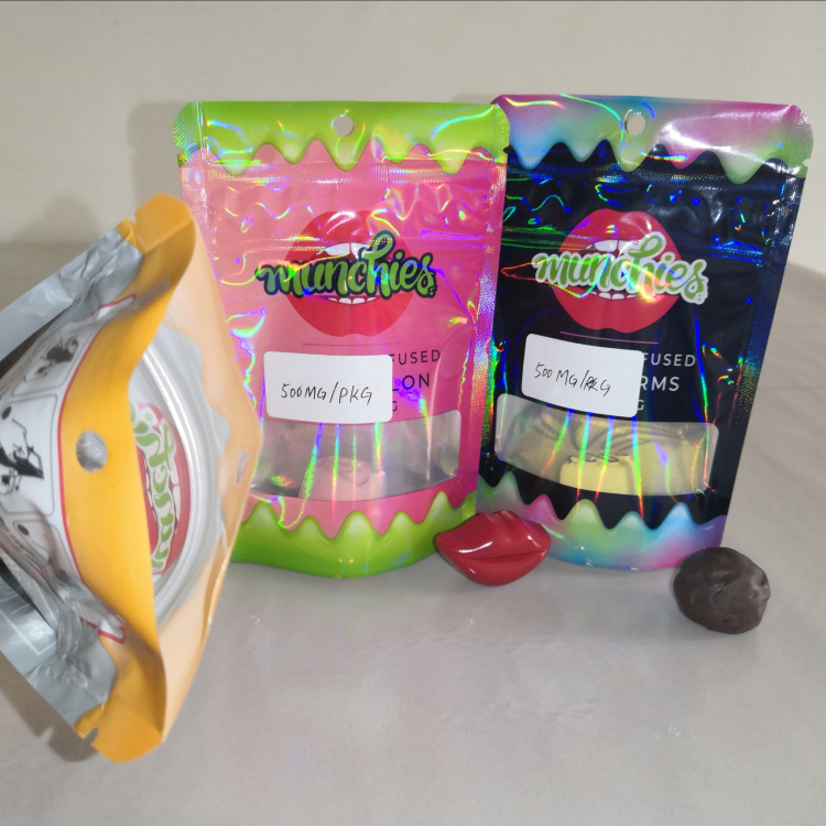 Most Popular Mylar Bag Packaging Custom Hologram Small Pouch Mylar Mini Ziplock Bags Custom Printed Plastic Bag 12