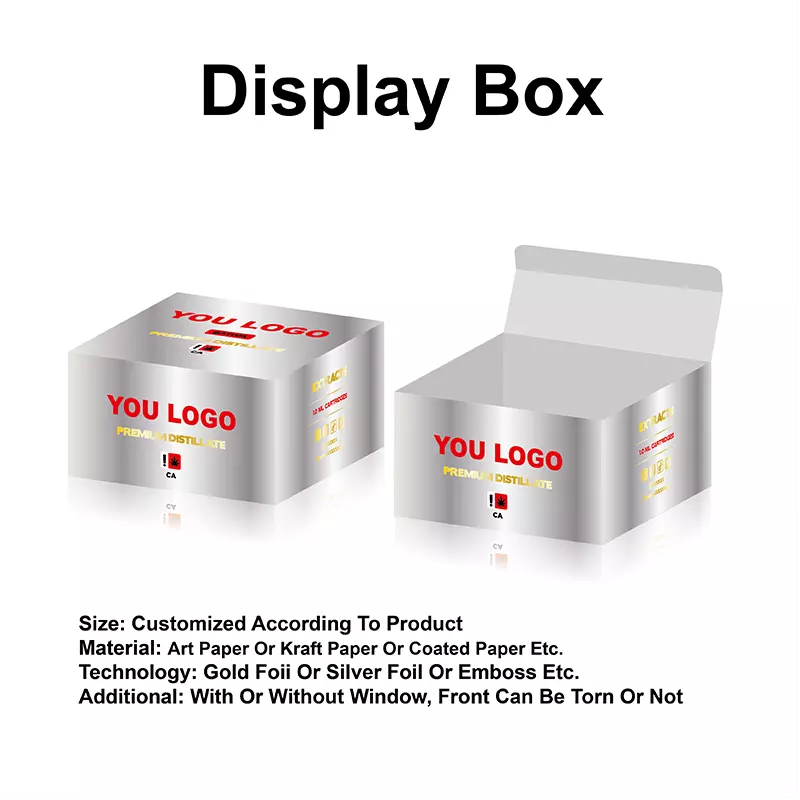 custom logo Display Boxes new arrival for vape cartridge packaging kit prerolled packaging box design 8