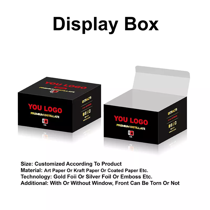 custom logo Display Boxes new arrival for vape cartridge packaging kit prerolled packaging box design 2