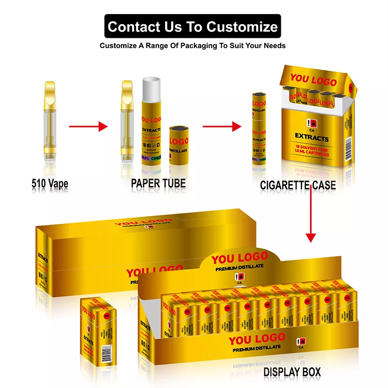 custom logo Display Boxes new arrival for vape cartridge packaging kit prerolled packaging box design 12