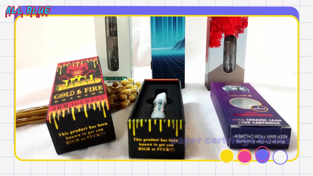  Wholesale Vape Carts Child Resistant Box Packaging Child proof PreRoll Packaging Child safety Paper cartridge Boxes Products | All&nbsp;Blue 
