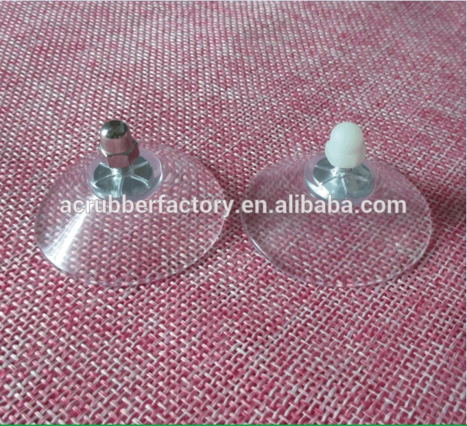 40mm bathroom and car use PVC vacuum sucker with M4 screw and metal cap 1
