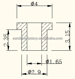1.65 2.8 2.8 mm T shape cables protecting coil grommets mini silicone bush small rubber bush 1