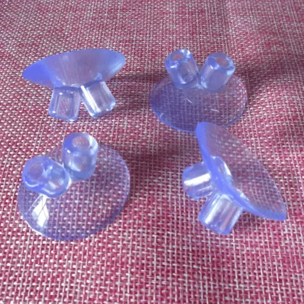 35mm clear 2 heads OD10xID4.8xH10 mm PVC flag base suction cup sucker 1