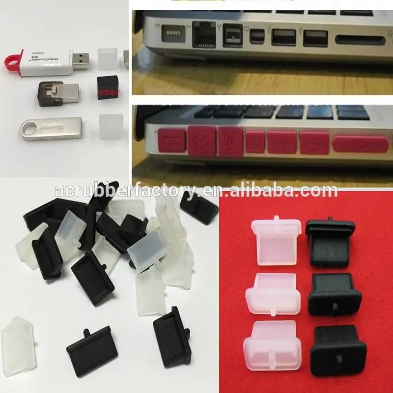 computer dust plug silicone USB cap silicone USB stopper with clip 1