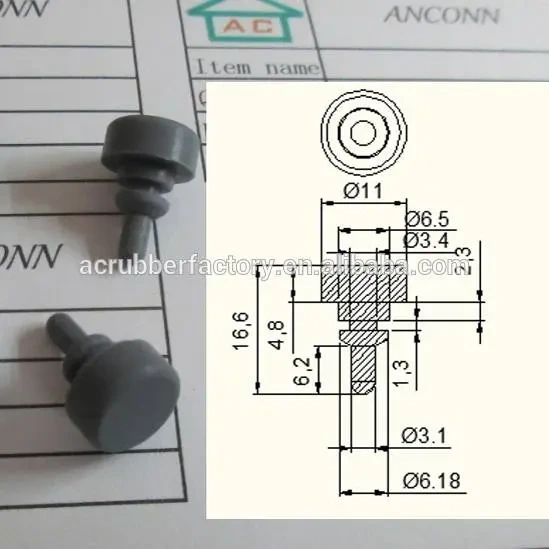 3.4 6.5 mm wooden glass frame plug shockproof rubber stopper 1