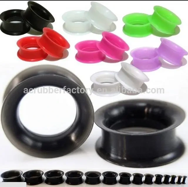 custom ear gauges silicone plugs Ultra Soft Silicone rubber Ear Skin Flesh Tunnels Plugs Gauges 1
