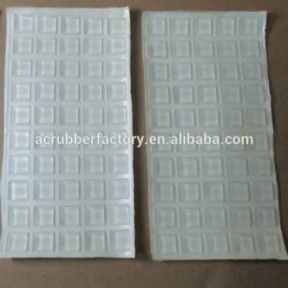 10x10x3 glass crystal square silicone feet for anti slip and anti vibration 1