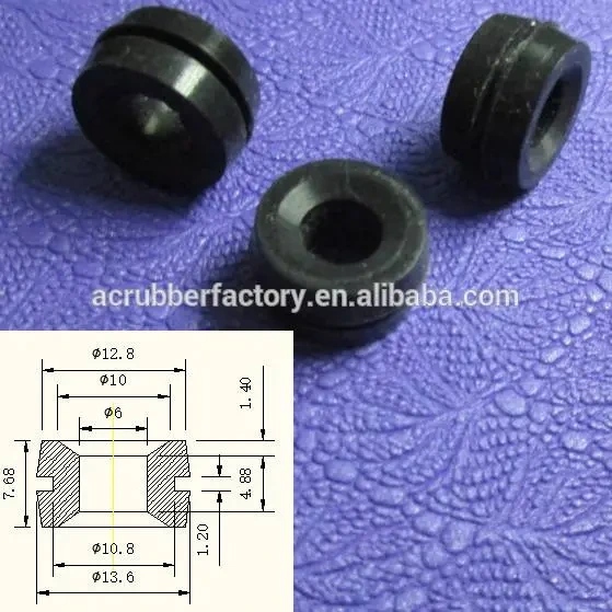 7.8mm hole white electrical rubber grommet plug with rectangular hole 1