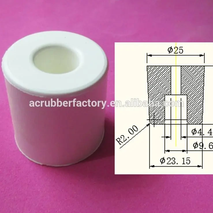 1 x 1 inch white hard rubber feet one inch rubber feet with M5 hole 1 inch rubber feet 1