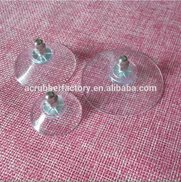 strong vacuum with M4 stud and metal cap 30 40 50mm sucker with screw PVC clear suction cup 1