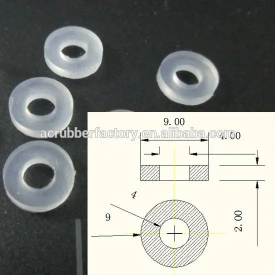 custom small flat Anti shock 9×4 mm small clear silicone washer 1