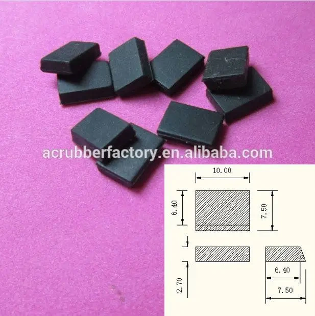 10×7.5×2.7mm silicone rubber rectangular pads shock pad rubber pad 1