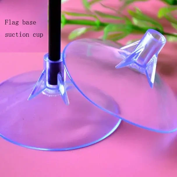 Vertical hole pvc pennant sucker 6.5 CM glass desk insert red flag transparent sucker suction cup 1